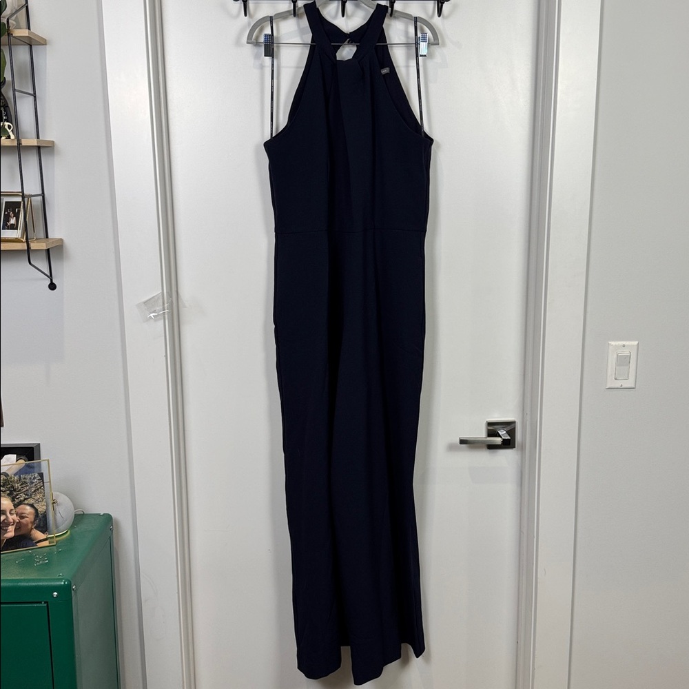 Julia Jordan Midnight Blue Halter Jumpsuit